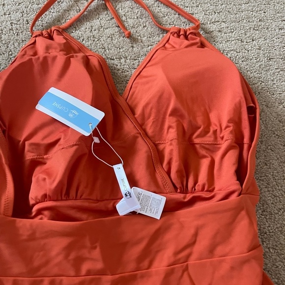 Cupshe Orange Halter Tie One-piece Swimsuit. #1 - Picture 12 of 13
